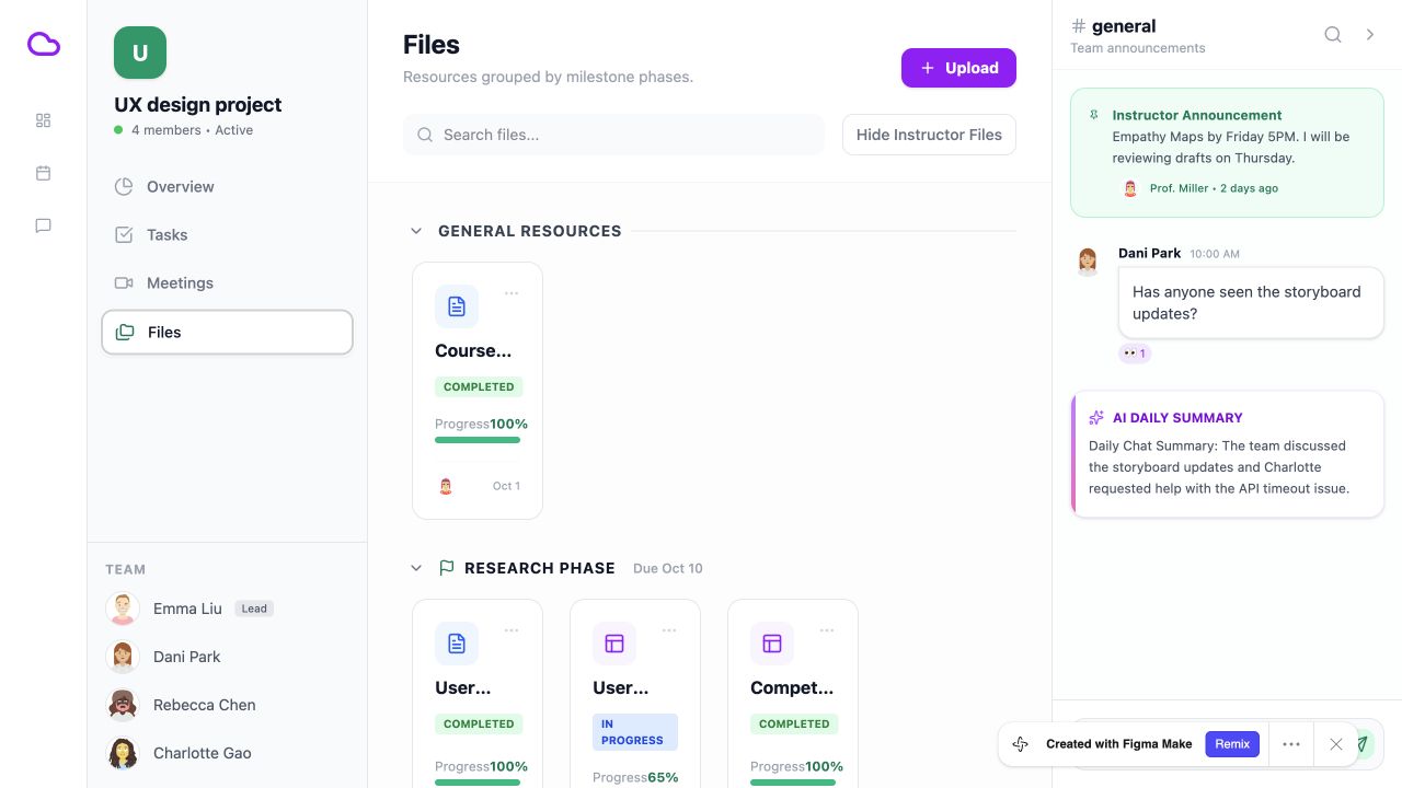 CloudSync shared files interface