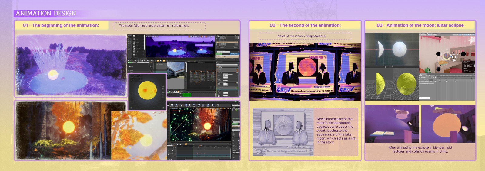 The Moon Forgot portfolio process layout 4