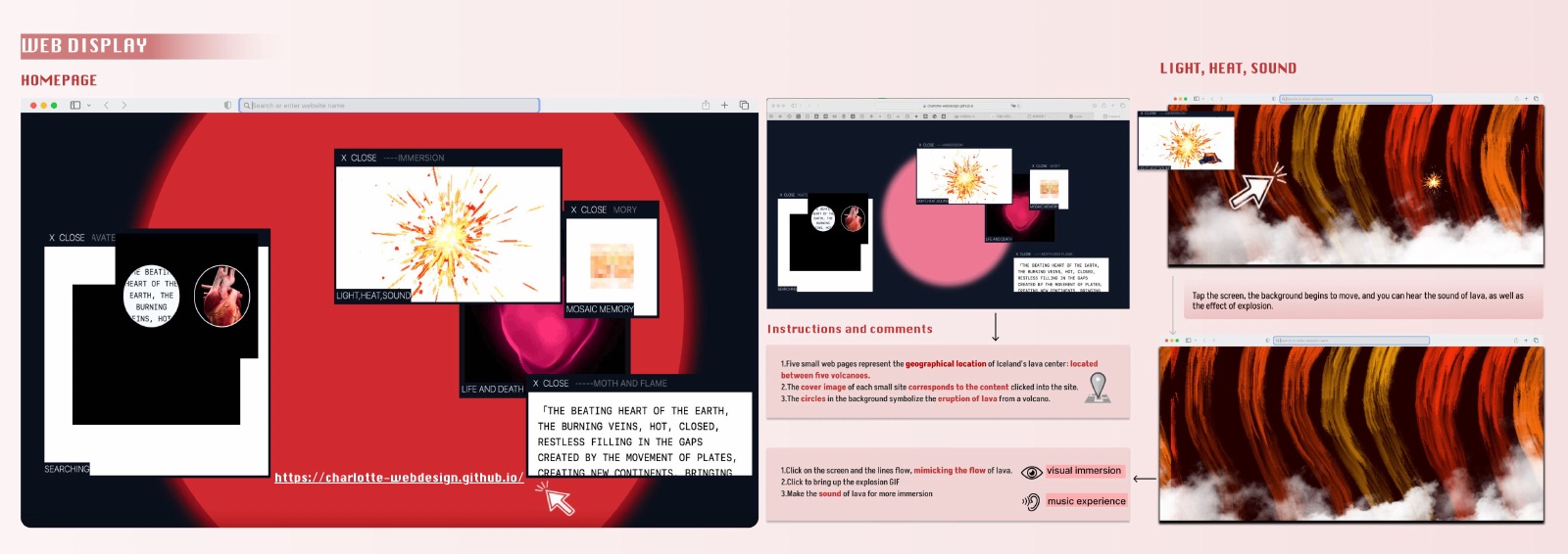 Fire of Love portfolio process layout 6