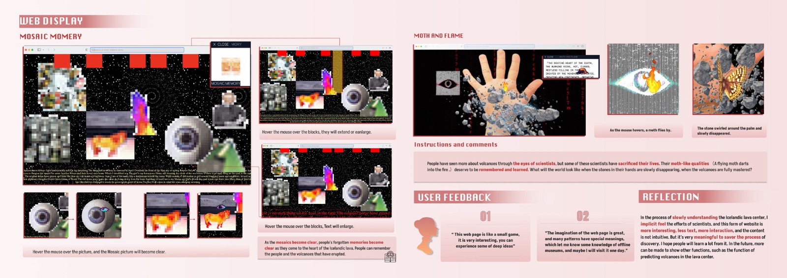 Fire of Love portfolio process layout 8